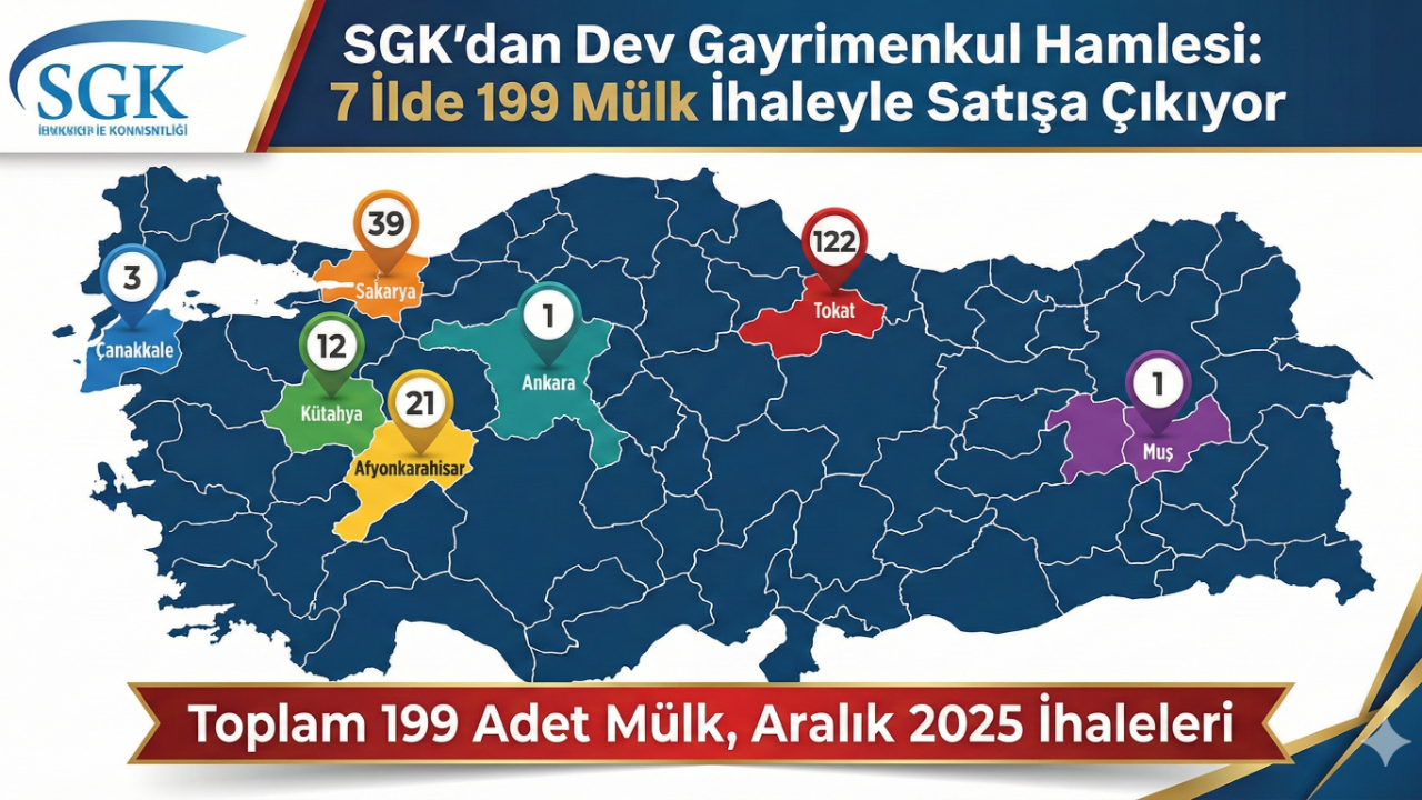 SGK&#039;dan Dev Gayrimenkul Hamlesi: 7 İlde 199 Mülk İhaleyle Satışa Çıkıyor