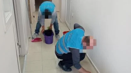 Yükümlüler, Yeşilay Çanakkale Şubesi'ni temizledi