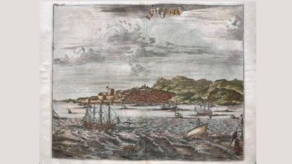 1703 yılından renkli bir fotoğraf "Kilitbahir" SESTOS in EUROPA , Olfert Dapper – Description exacte des Isles de l’Archipel (Amsterdam, 1703)