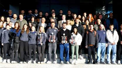 Basketbol ve Voleybolda Gelen Tarihi Başarılar Rektörlükte Kutlandı