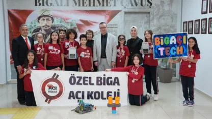 Biga Özel Açı Koleji öğrencilerinden Başkan Şen'e ziyaret