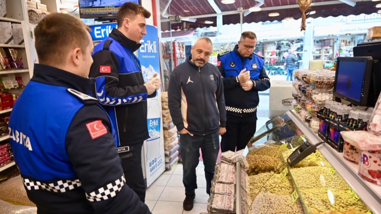 Biga’da tatlı ve kuruyemiş satış noktalarına yılbaşı denetimi