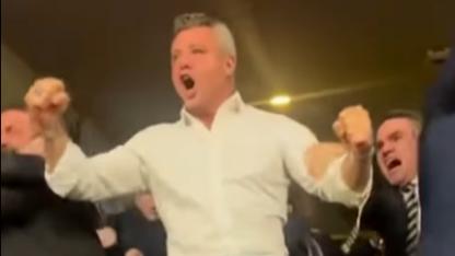 Derbide nefes kesen son! Başkan Sadettin Saran'ın gol sevinci kameraya yansıdı