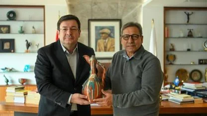 Efsane Futbolcu Engin Verel'den Başkan Erkek'e ziyaret