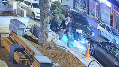 Parktan ağaç çaldılar! O anlar güvenlik kamerasında