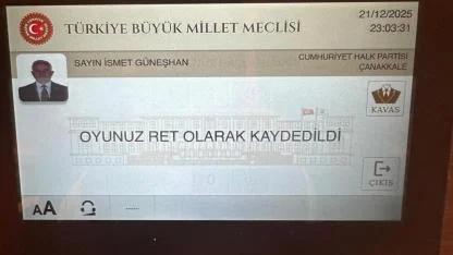 Milletvekili Güneşhan'dan 2026 Bütçe Teklifine RET oyu!