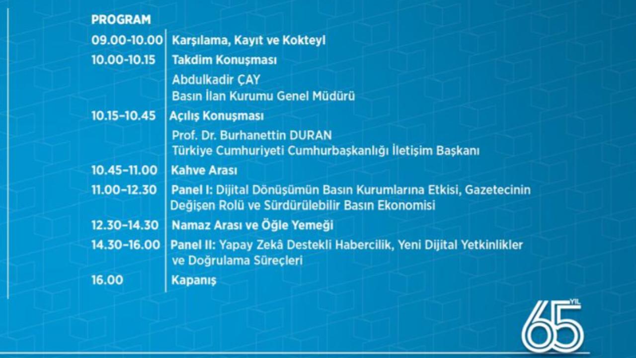 Basın İlan Kurumu’ndan 65. Yıl Dönümünde Panel: “Dijital Dönüşüm Çağında Habercilik: Yapay Zekâ ve Dijital Yetkinlikler”