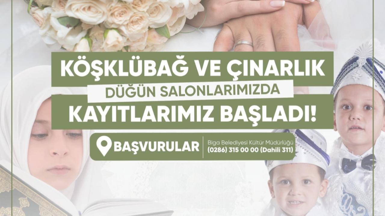 Biga'da 2026 Düğün Salonu Kayıtları Başladı!