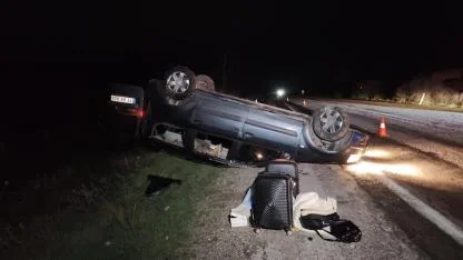 Çan-Yenice Yolunda Korkunç Kaza: Köpeğe Çarpmamak İsterken Takla Attı!