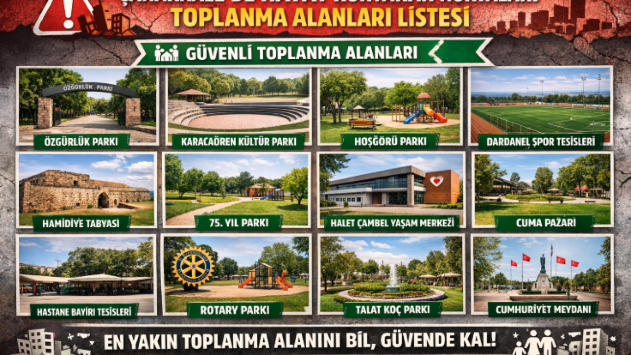Çanakkale Deprem Toplanma Alanları 2026: Mahalle Mahalle Tam Liste ve Adresler!