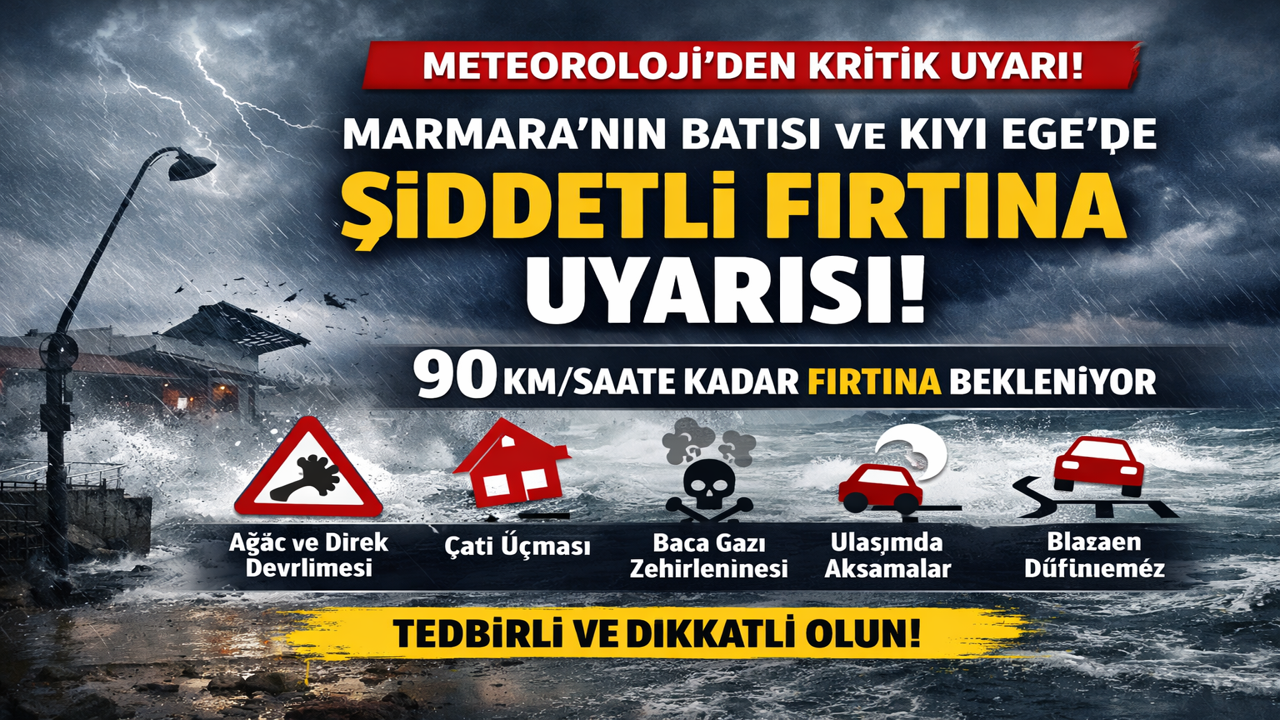 Marmara ve Ege’ye Şiddetli Fırtına Uyarısı! İşte O Saatler Arasında Dikkat Etmeniz Gerekenler...