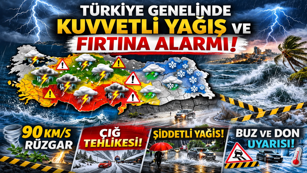 Meteoroloji’den O Bölgelere ‘Turuncu’ Uyarı! Şiddetli Yağış, Fırtına ve Çığ Tehlikesi Bir Arada: İşte İl İl Liste!