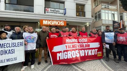 Çanakkale'de Migros işçilerine destek