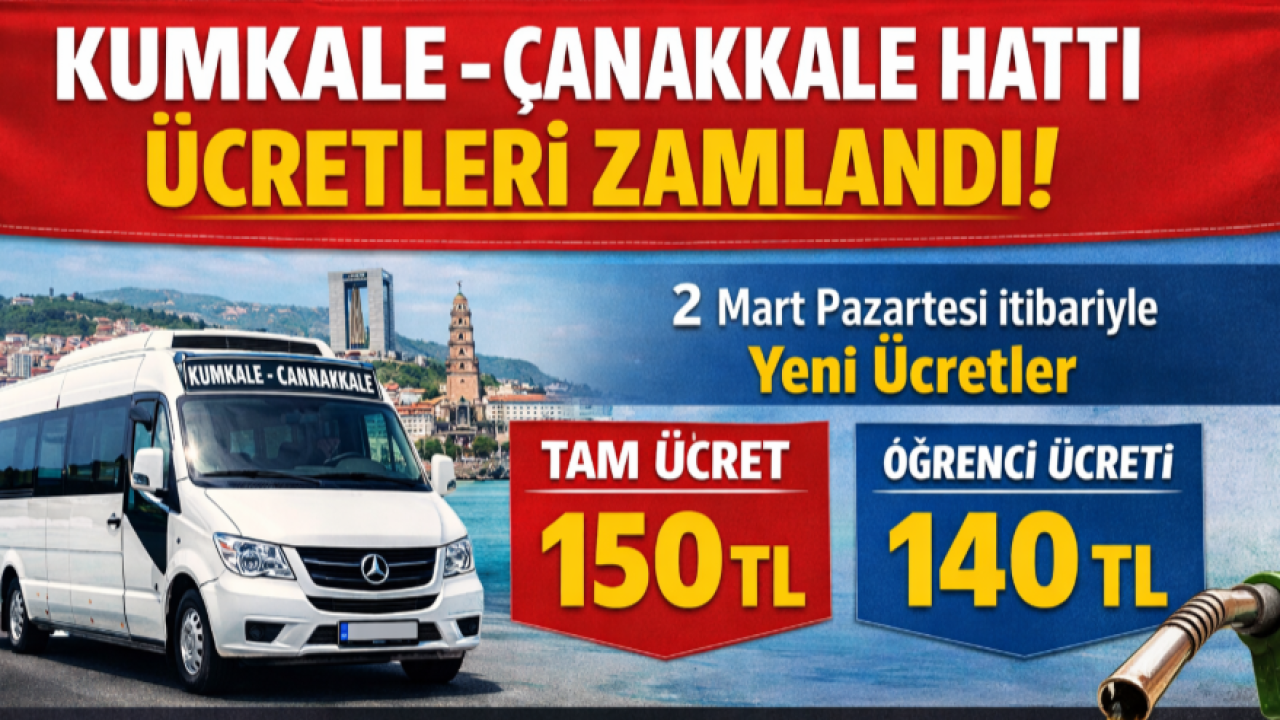Çanakkale’de Ulaşıma Yeni Zam: Kumkale Köy Otobüs Ücretleri Güncellendi