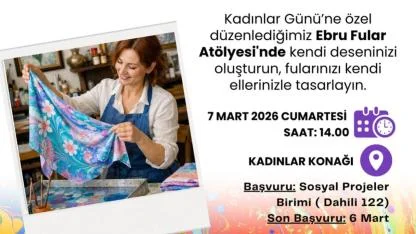 Kadınlar Günü'ne özel Ebru Fular Atölyesi