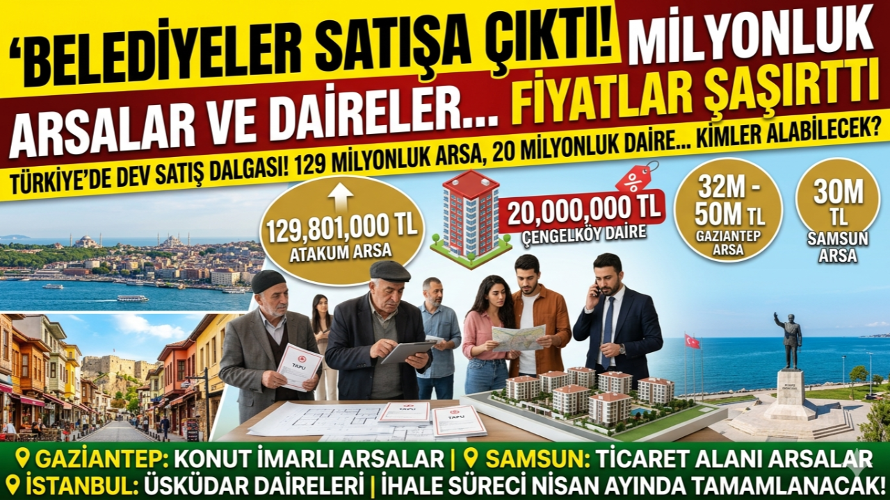 Belediyeler Satışa Çıktı! Milyonluk Arsalar ve Daireler... Fiyatlar Şaşırttı