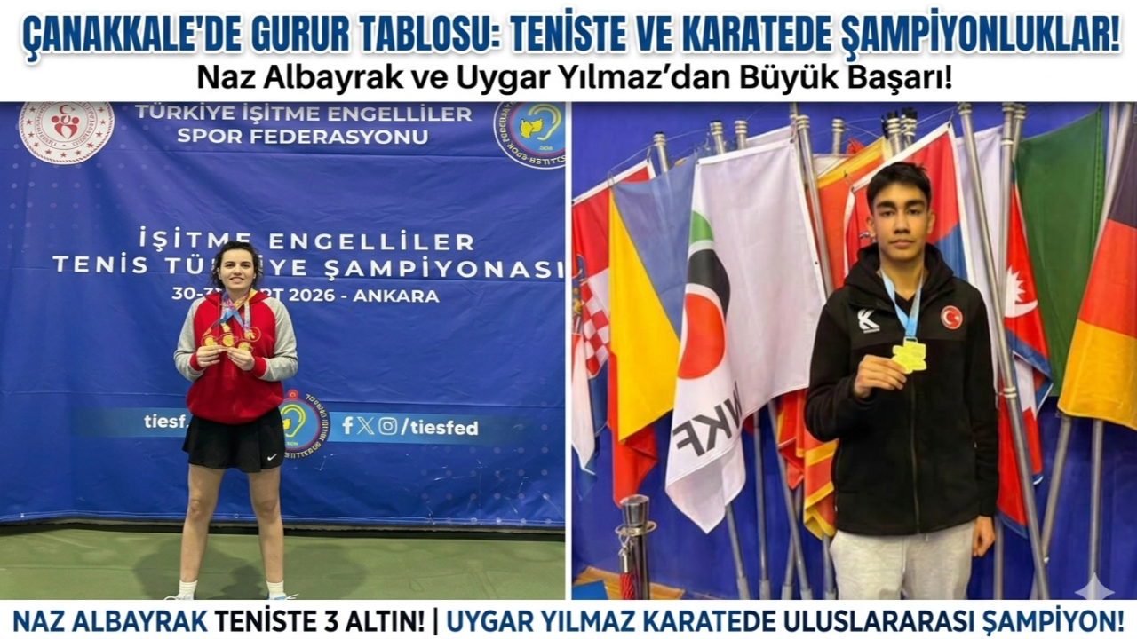 Biri Türkiye’de Biri Avrupa’da! Çanakkaleli Sporcular Zirveyi Bırakmadı