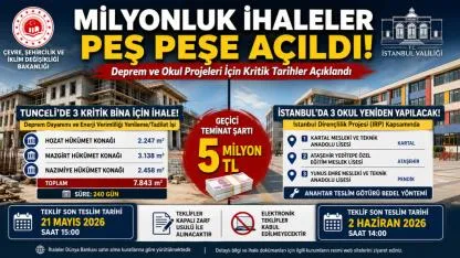 Milyonluk İhaleler Peş Peşe Açıldı! Deprem ve Okul Projeleri İçin Kritik Tarihler Açıklandı