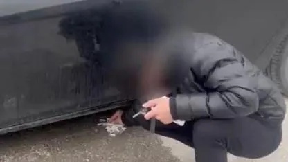 Zabıta İzmarit Atan Sürücüye Yolu Temizletti!