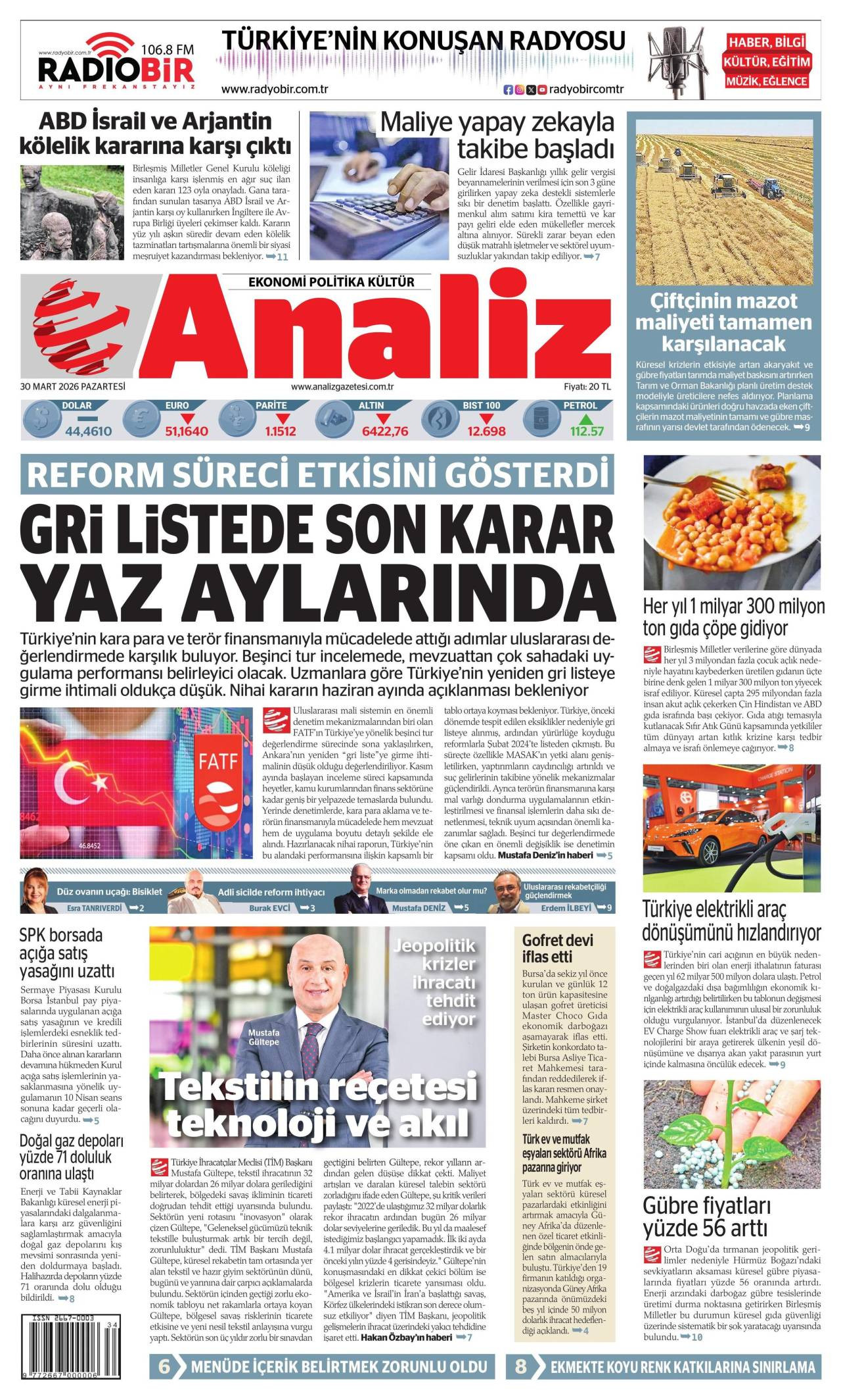 Analiz Gazetesi Gazete Manşeti