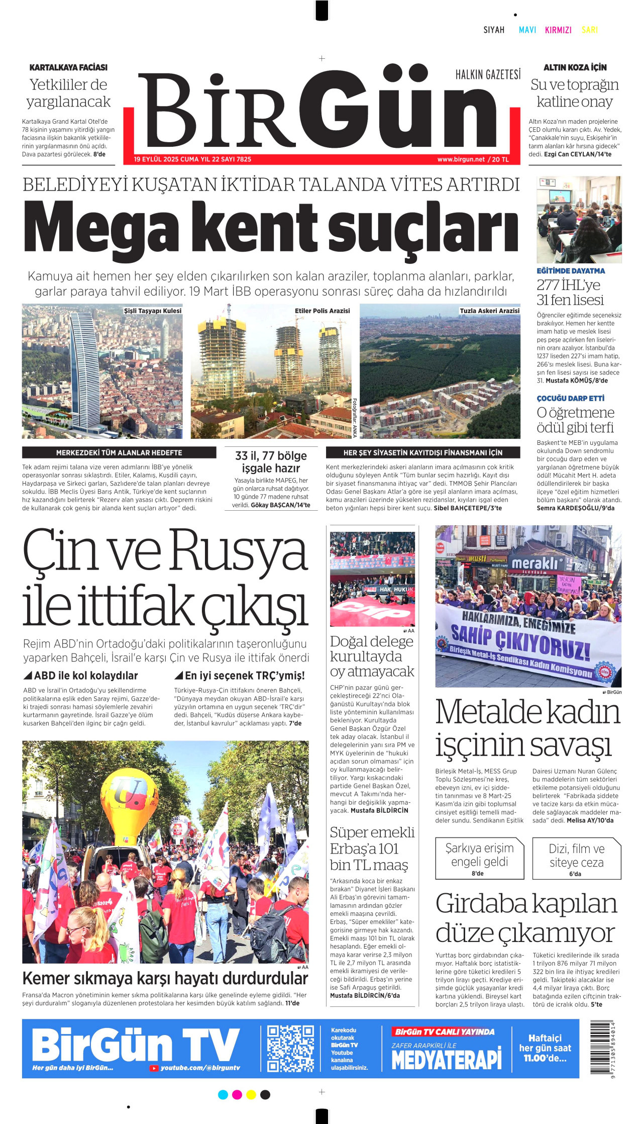 BİRGÜN Gazete Manşeti