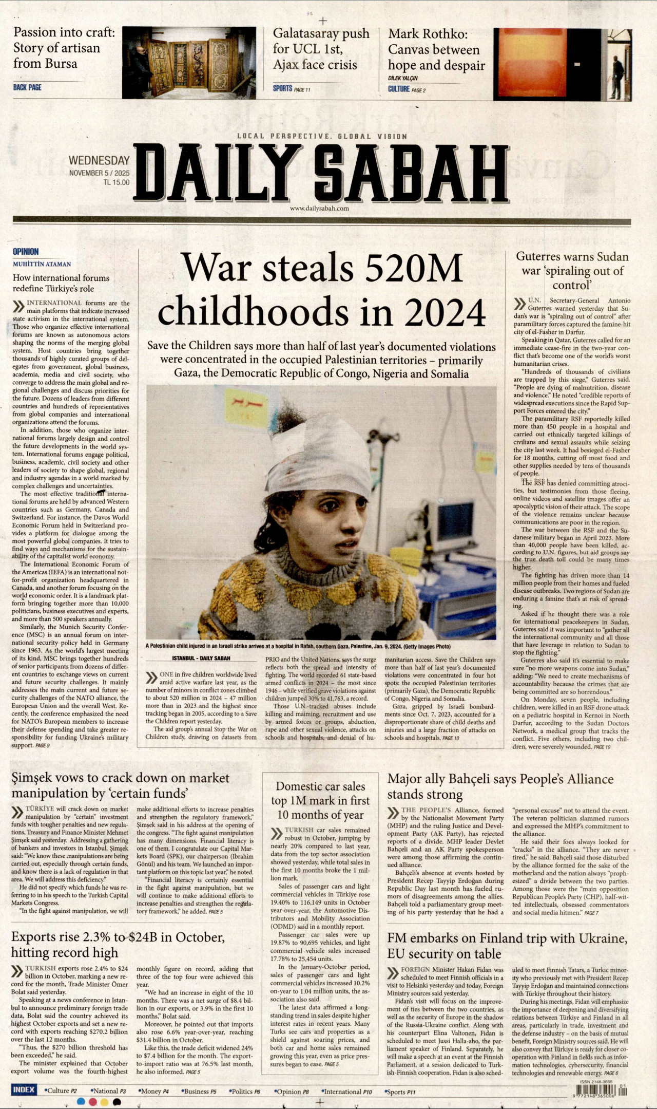 DAİLY SABAH Gazete Manşeti