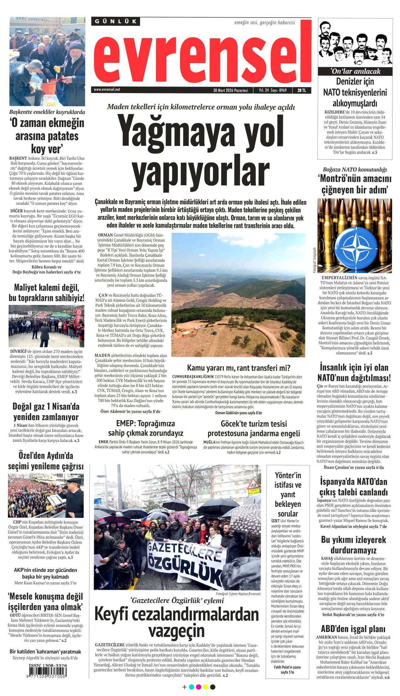 Evrensel Gazetesi Gazete Manşeti