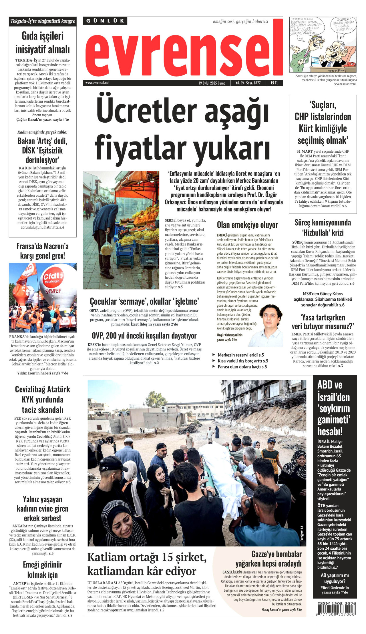 EVRENSEL Gazete Manşeti