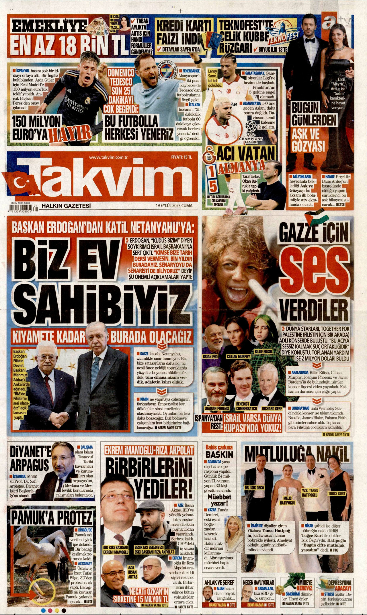 TAKVİM Gazete Manşeti