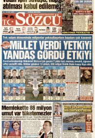 SÖZCÜ Gazete Manşeti