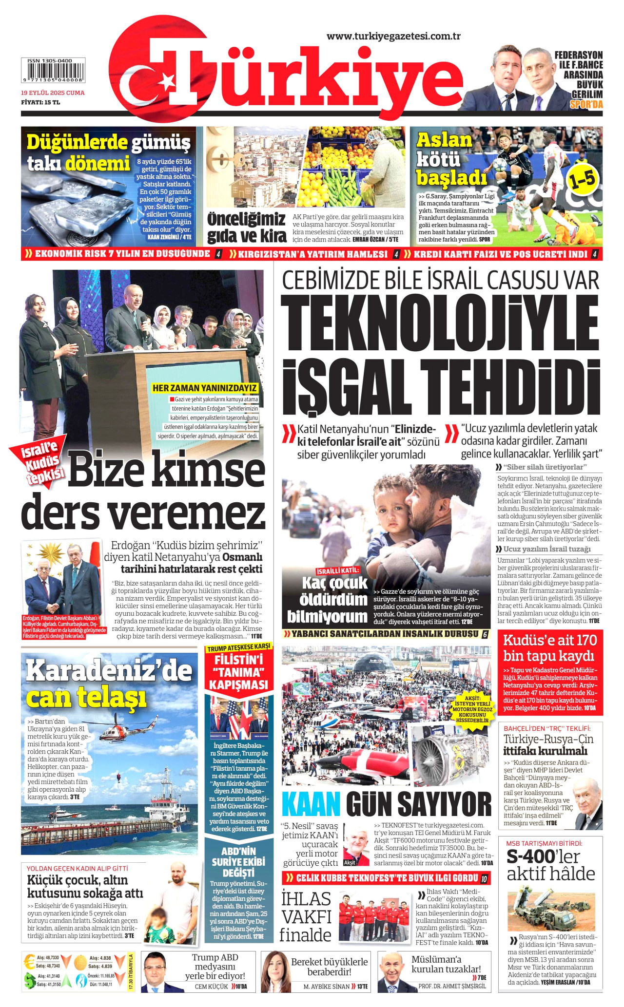 TÜRKİYE GAZETESİ Gazete Manşeti