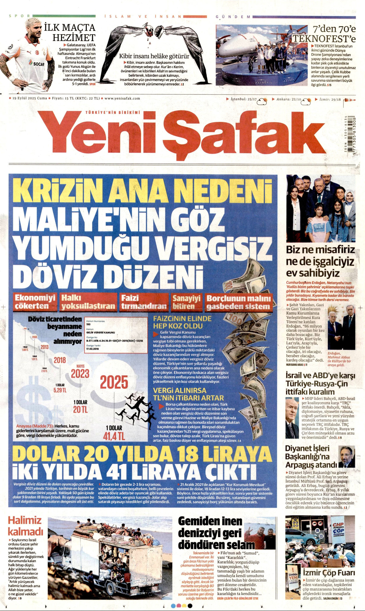 YENİ ŞAFAK Gazete Manşeti